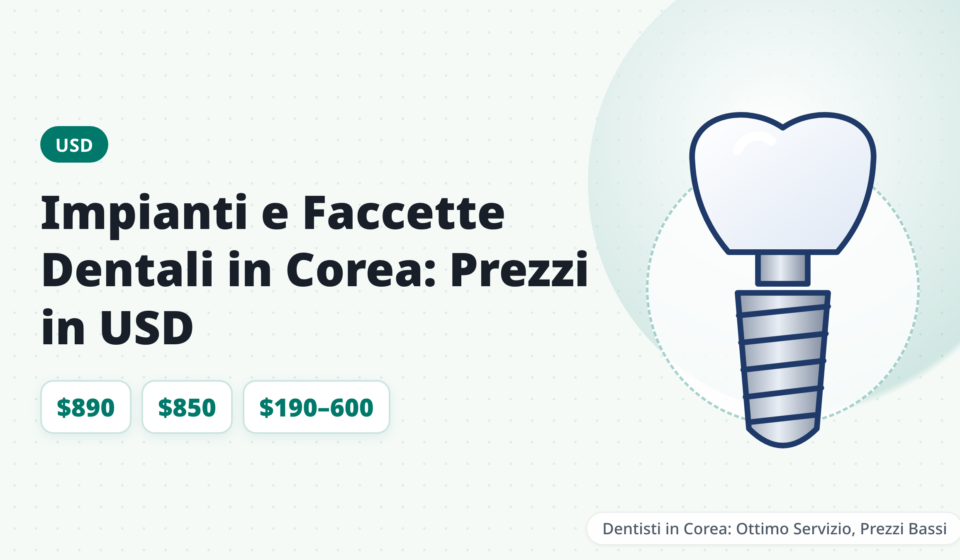 Costi di impianti e faccette dentali in Corea